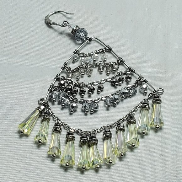 ALI KHAN silver waterfall chandelier earring - Picture 6 of 8